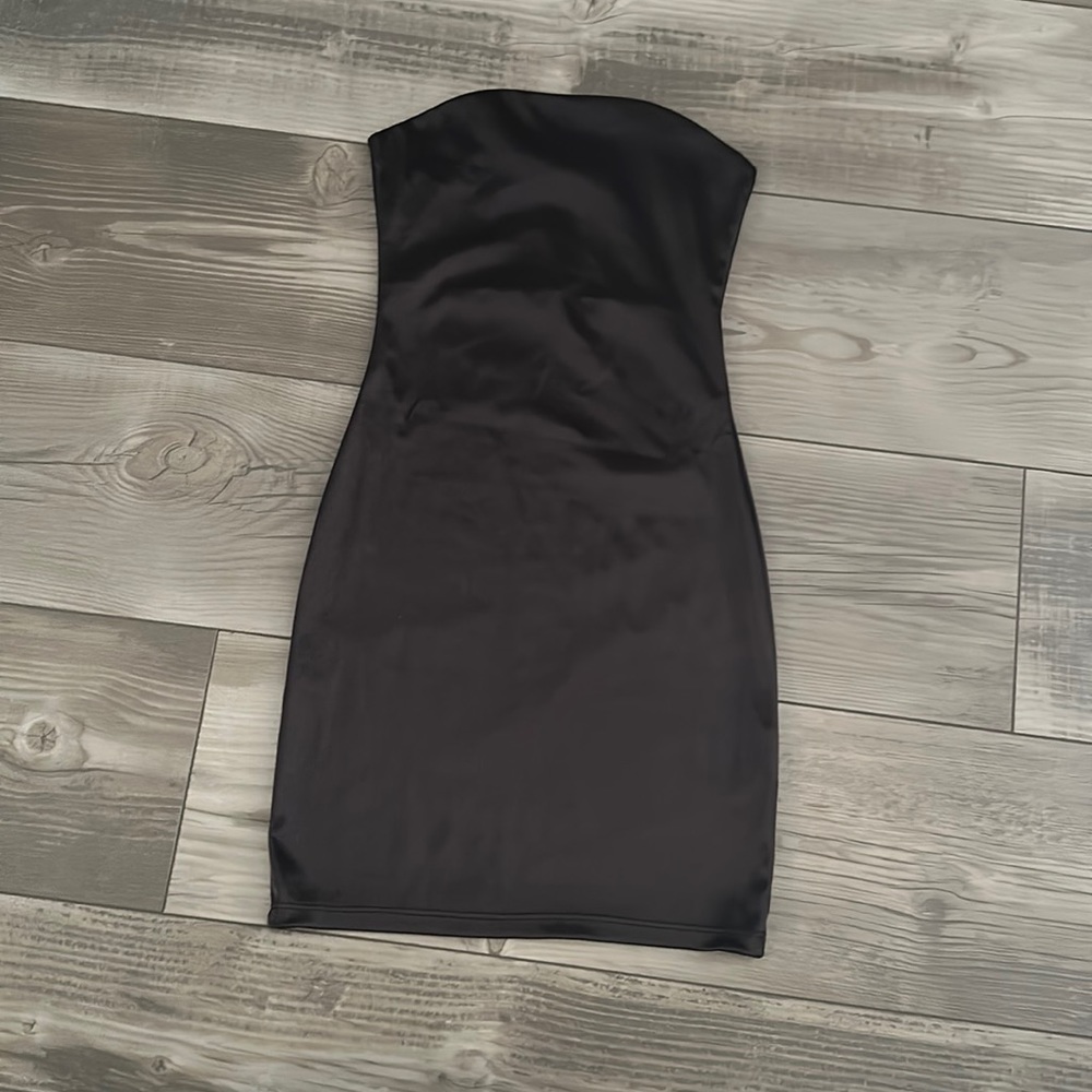 Black Silk Tube Top Dress